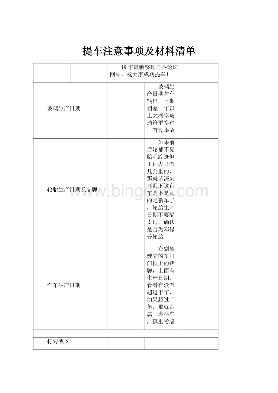 提车注意事项及材料清单.docx_第1页