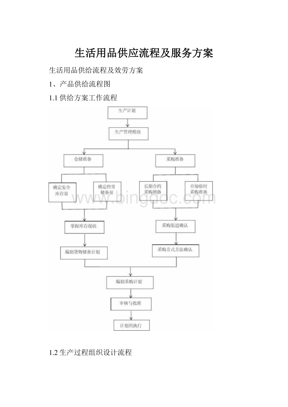 生活用品供应流程及服务方案.docx_第1页