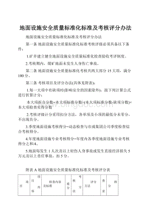 地面设施安全质量标准化标准及考核评分办法.docx