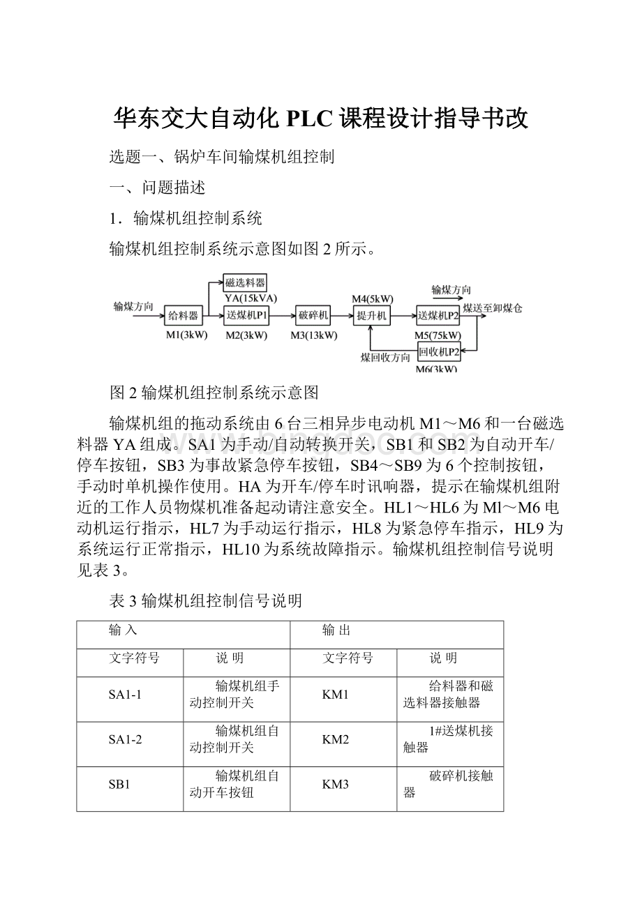 华东交大自动化PLC课程设计指导书改.docx