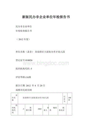 新版民办非企业单位年检报告书.docx