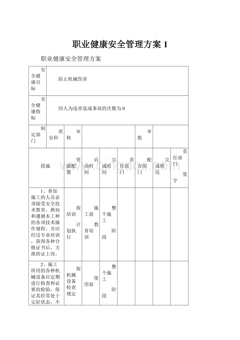 职业健康安全管理方案1.docx