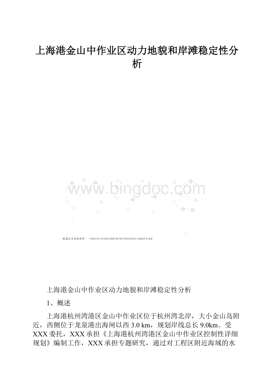 上海港金山中作业区动力地貌和岸滩稳定性分析.docx_第1页