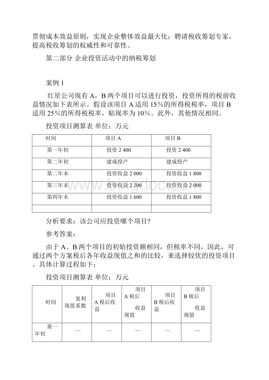 最新企业纳税筹划课后习题答案资料.docx_第3页