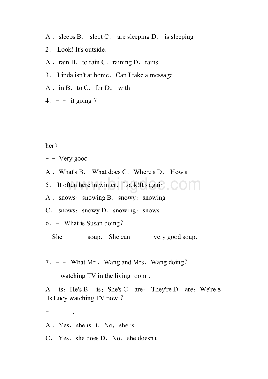 初中英语人教版七年级下册Unit7Unit9单项选择复习题.docx_第3页