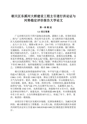 朝天区东溪河大桥建设工程主引道行洪论证与河势稳定评价报告大学论文.docx