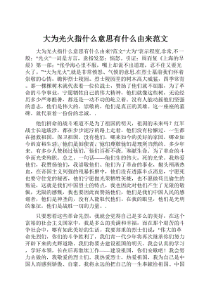 大为光火指什么意思有什么由来范文.docx