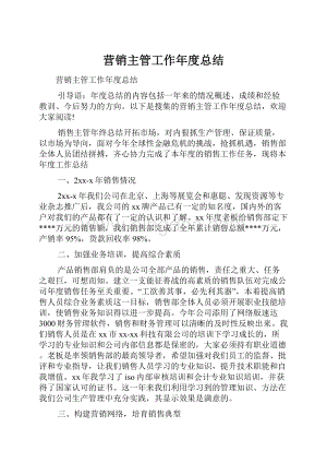 营销主管工作年度总结.docx