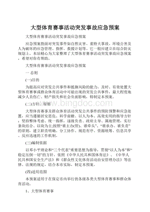 大型体育赛事活动突发事故应急预案.docx