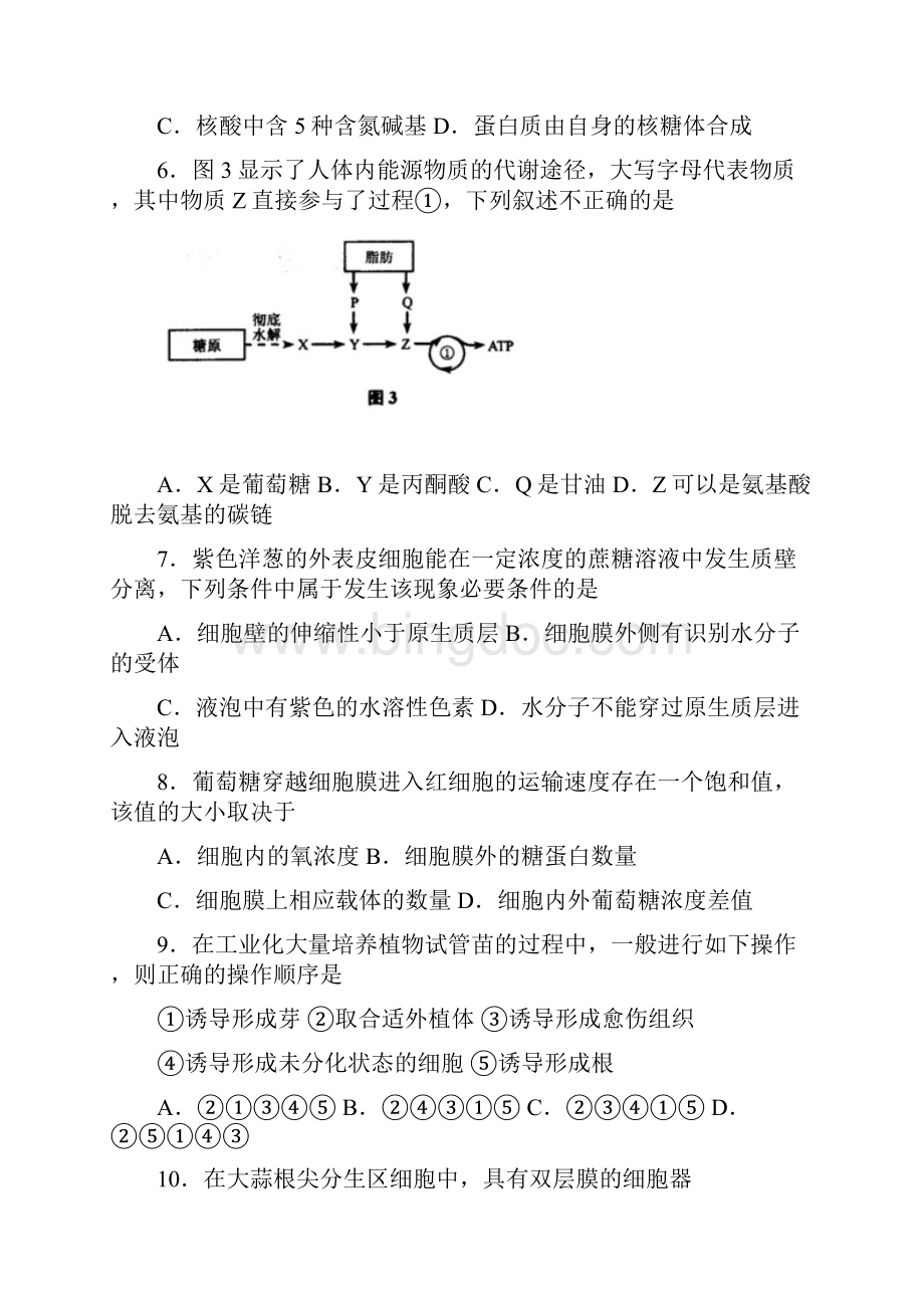 上海市生物有答案普通高等学校招生统一考试.docx_第2页