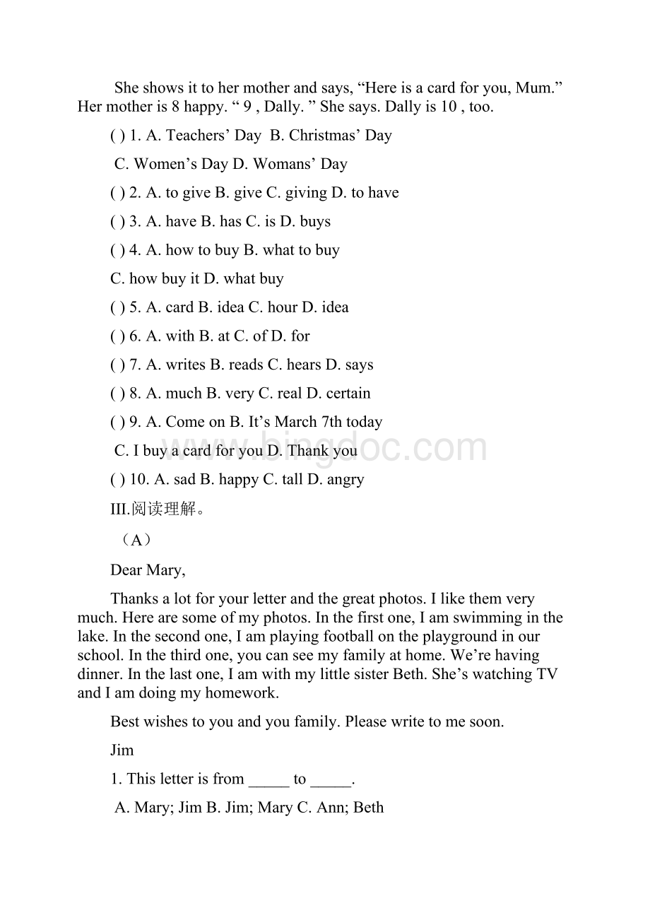 人教版七年级英语下册unit7单元测试3.docx_第3页