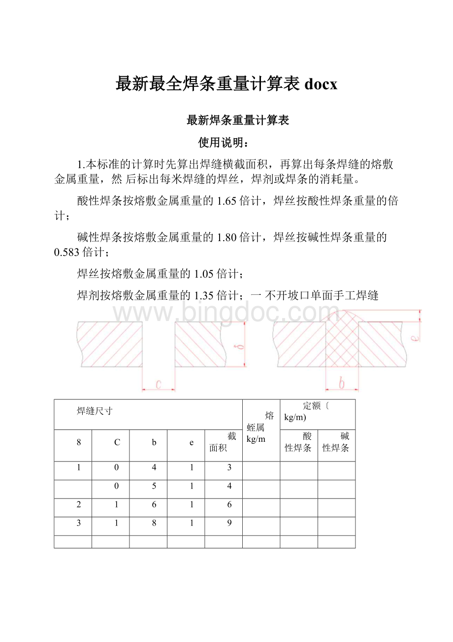 最新最全焊条重量计算表docx.docx