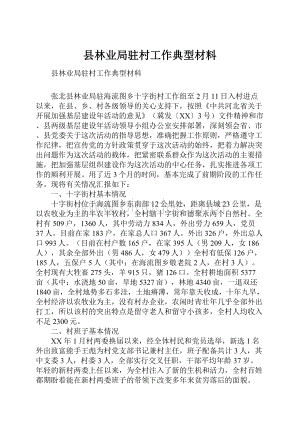 县林业局驻村工作典型材料.docx