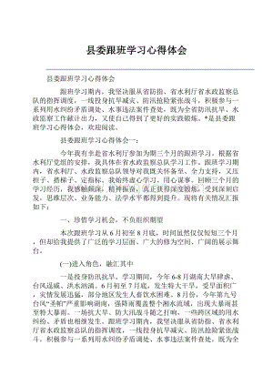 县委跟班学习心得体会.docx