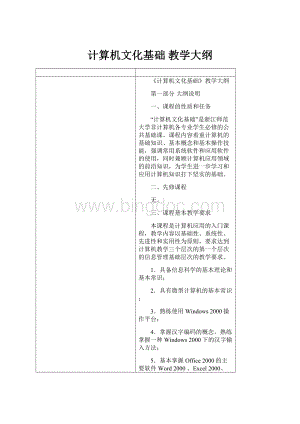 计算机文化基础 教学大纲.docx