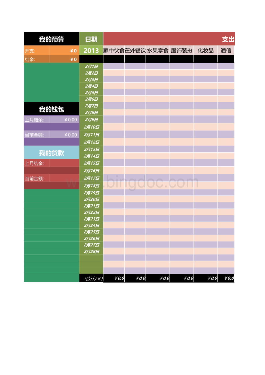 计划消费预算明细表Excel表格模板.xls_第3页