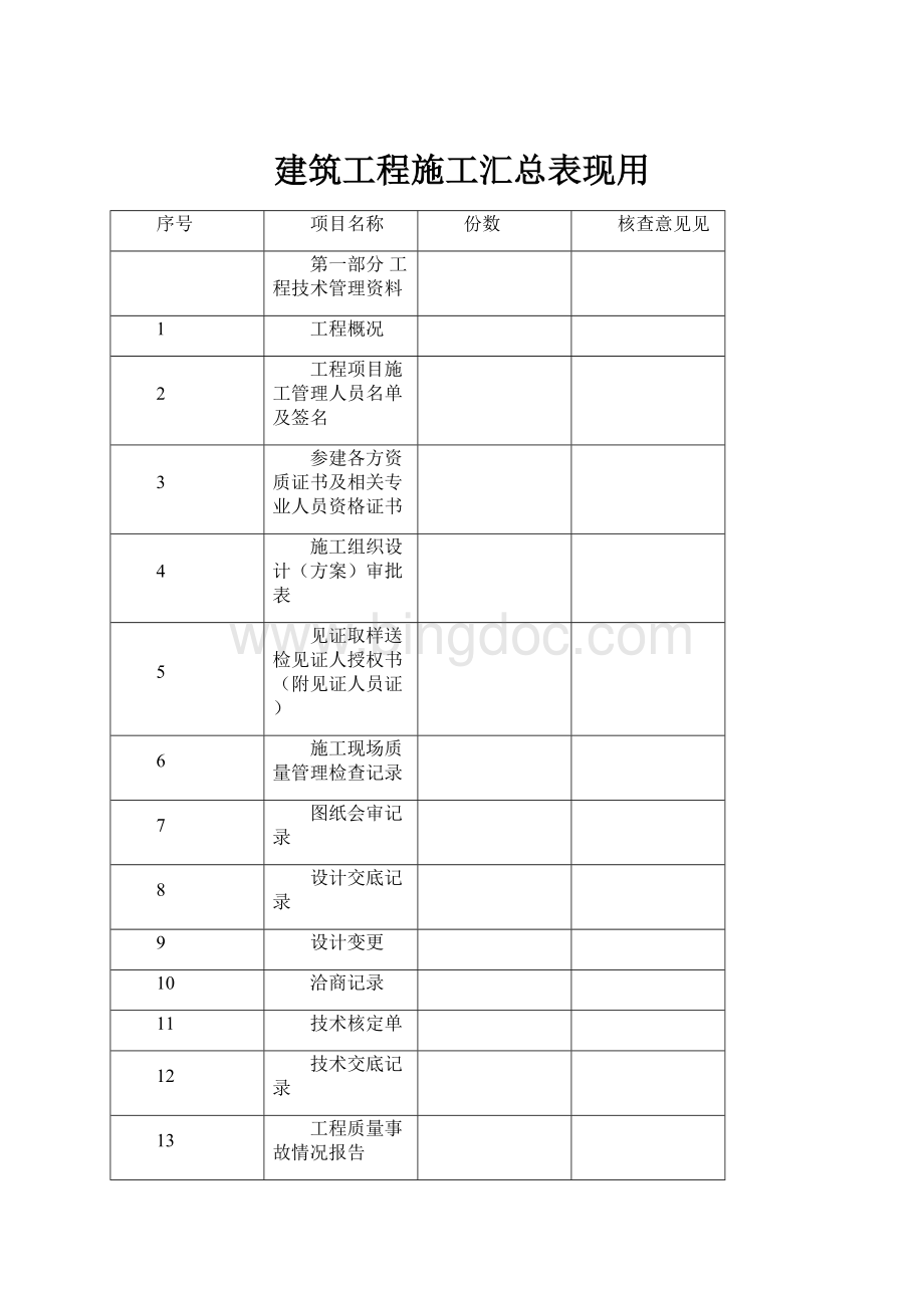 建筑工程施工汇总表现用.docx