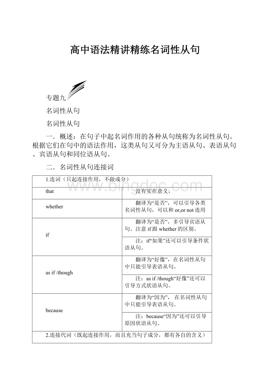 高中语法精讲精练名词性从句.docx