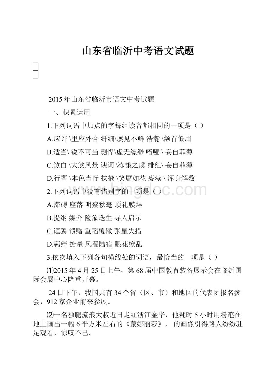 山东省临沂中考语文试题.docx_第1页