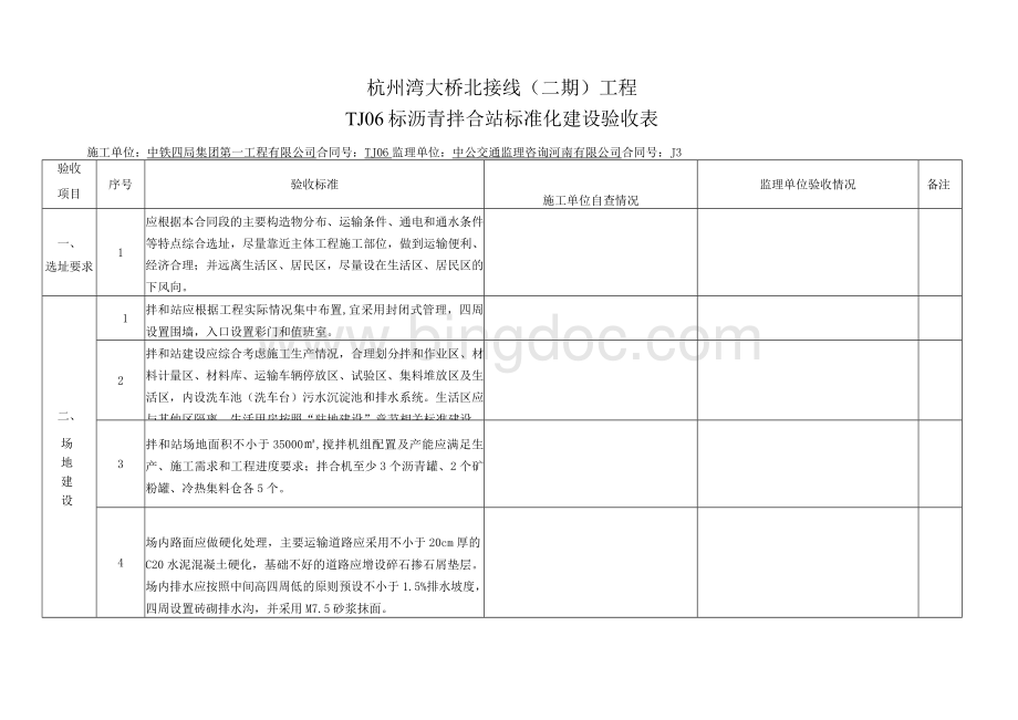 TJ06标沥青拌合站标准化建设验收表.docx