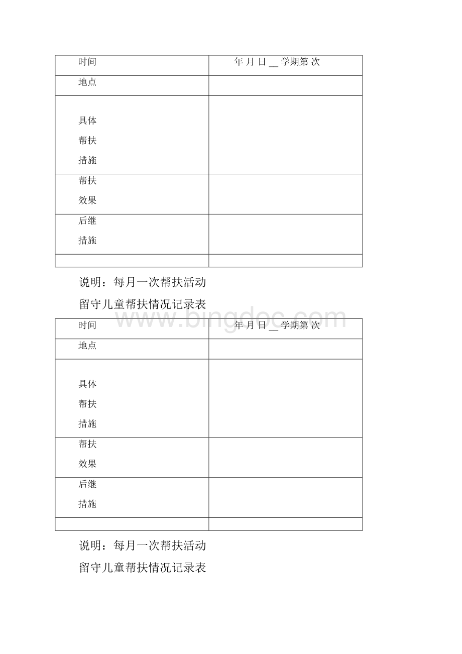 留守儿童帮扶工作记录表.docx_第3页