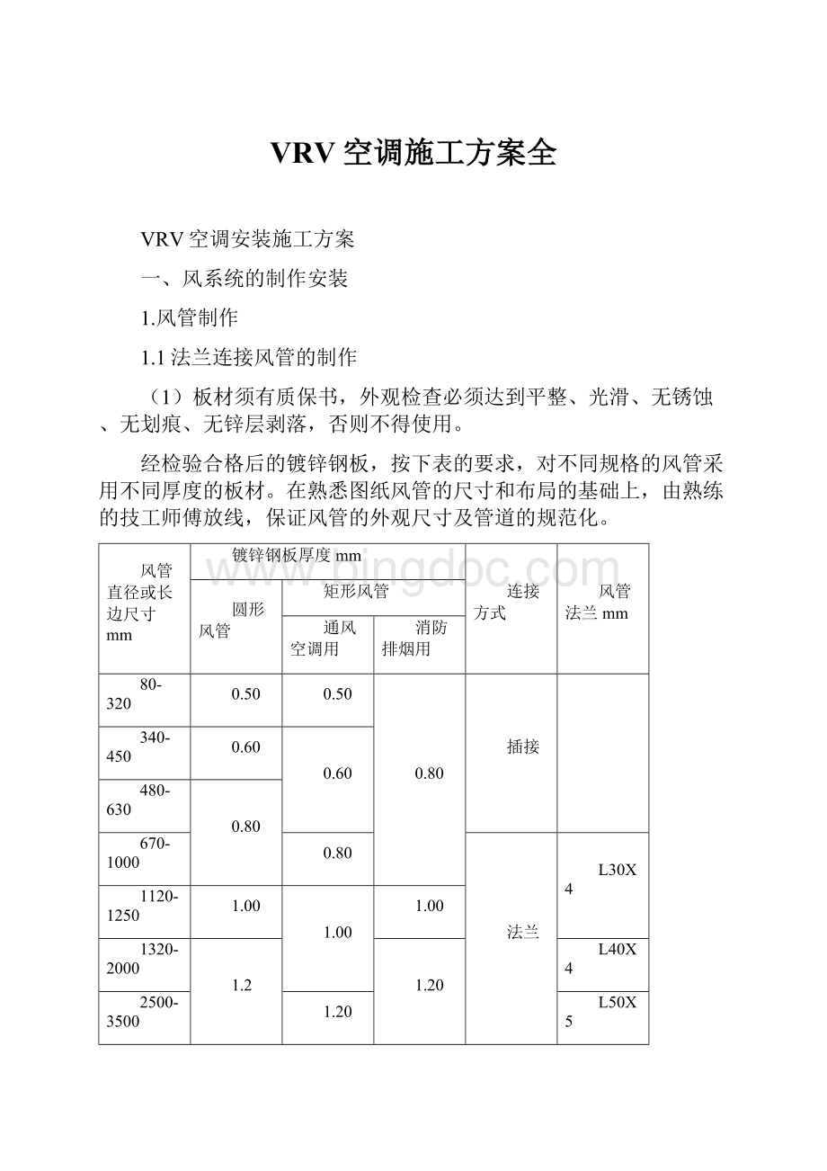 VRV空调施工方案全.docx