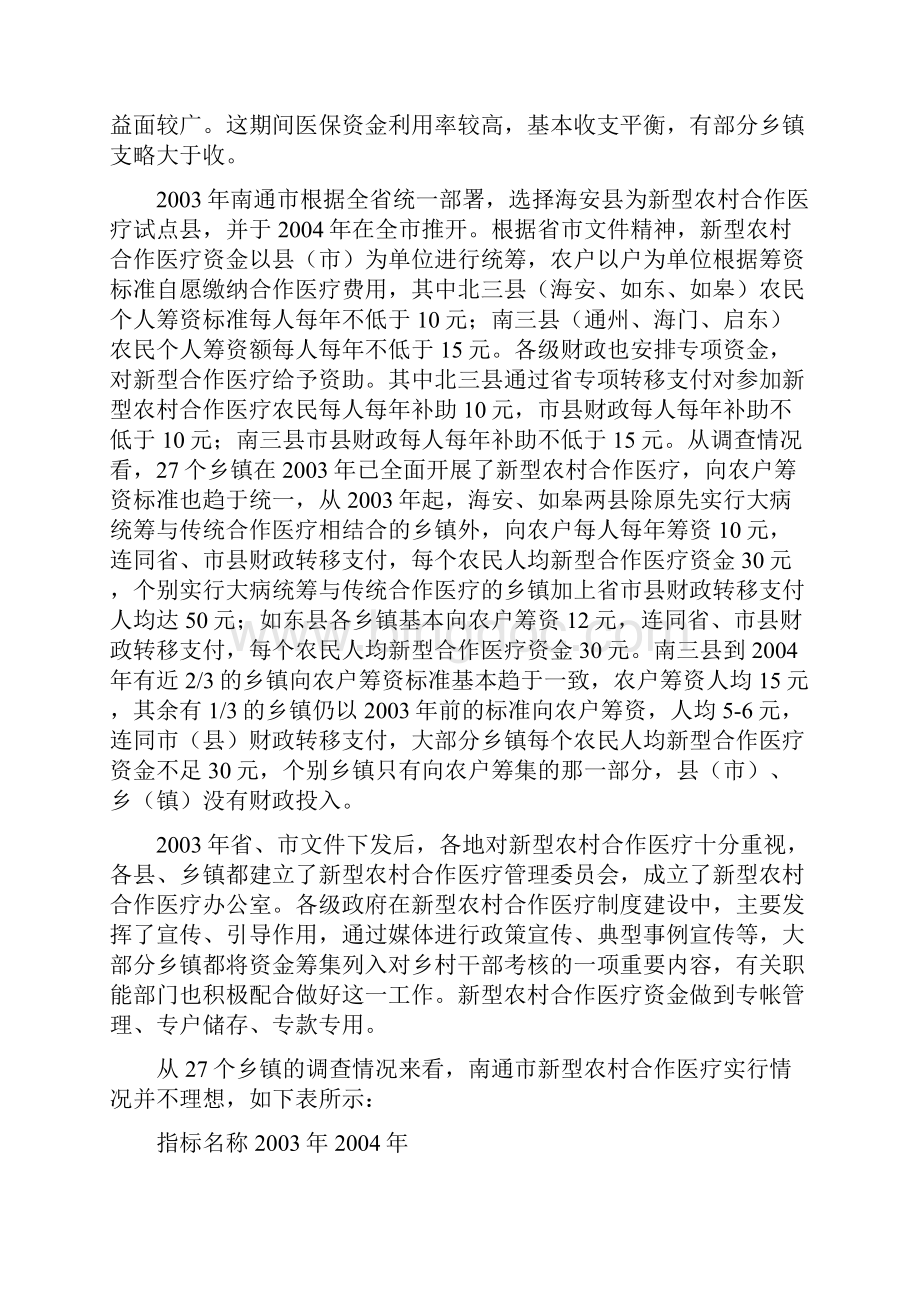 南通市新型农村合作医疗推行的现状.docx_第2页