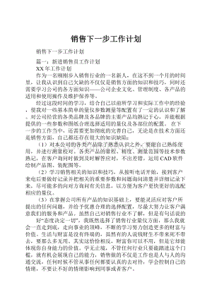 销售下一步工作计划.docx