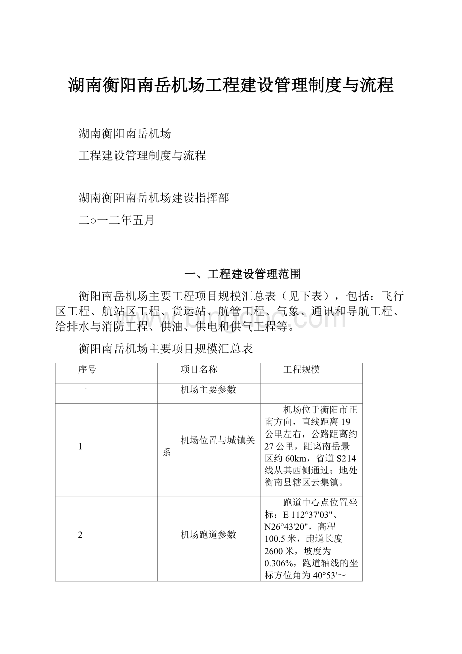 湖南衡阳南岳机场工程建设管理制度与流程.docx_第1页