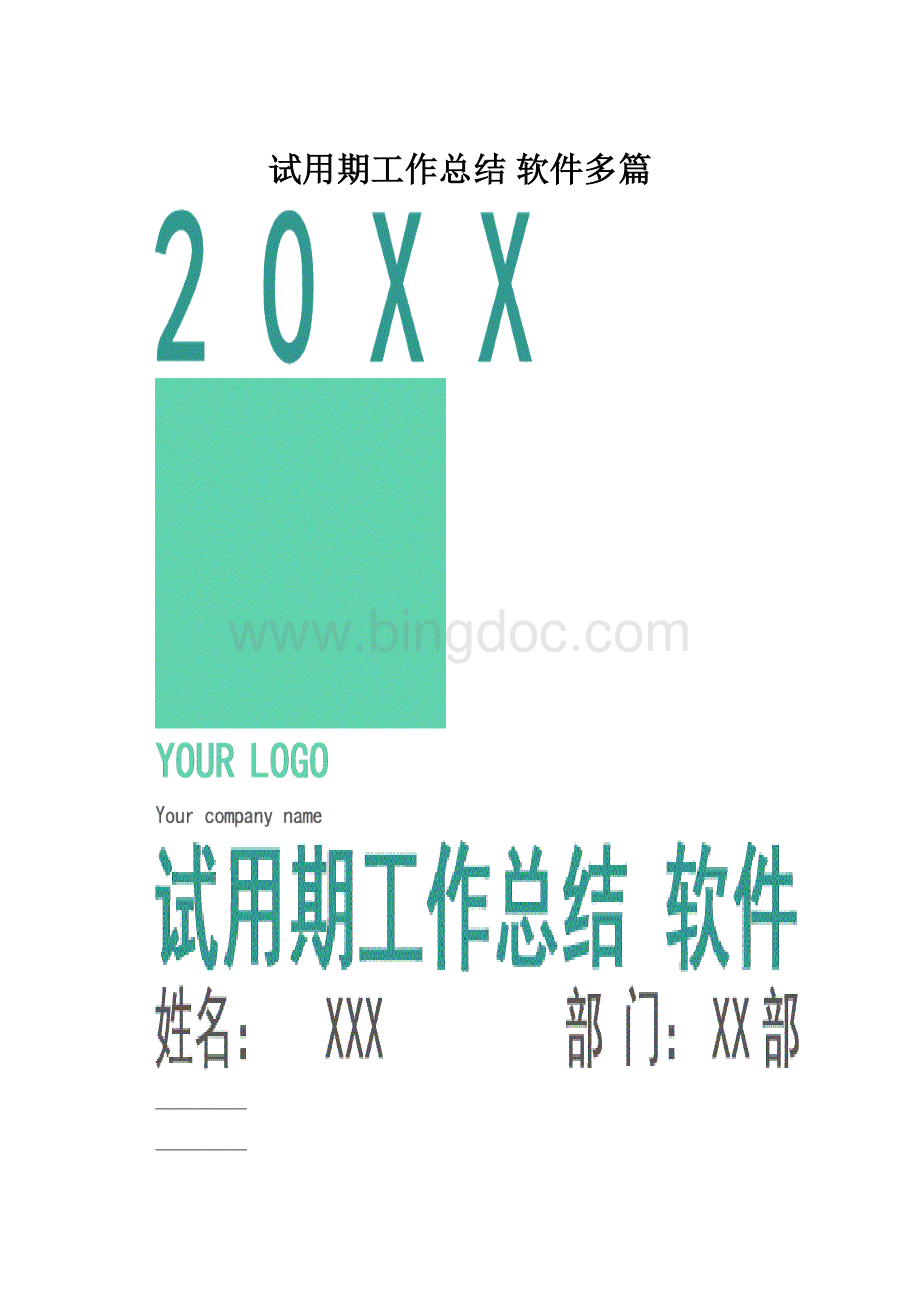 试用期工作总结 软件多篇.docx