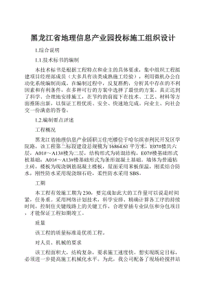 黑龙江省地理信息产业园投标施工组织设计.docx