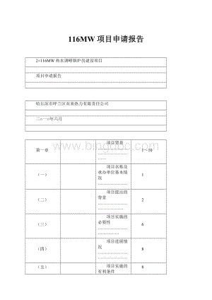 116MW项目申请报告.docx