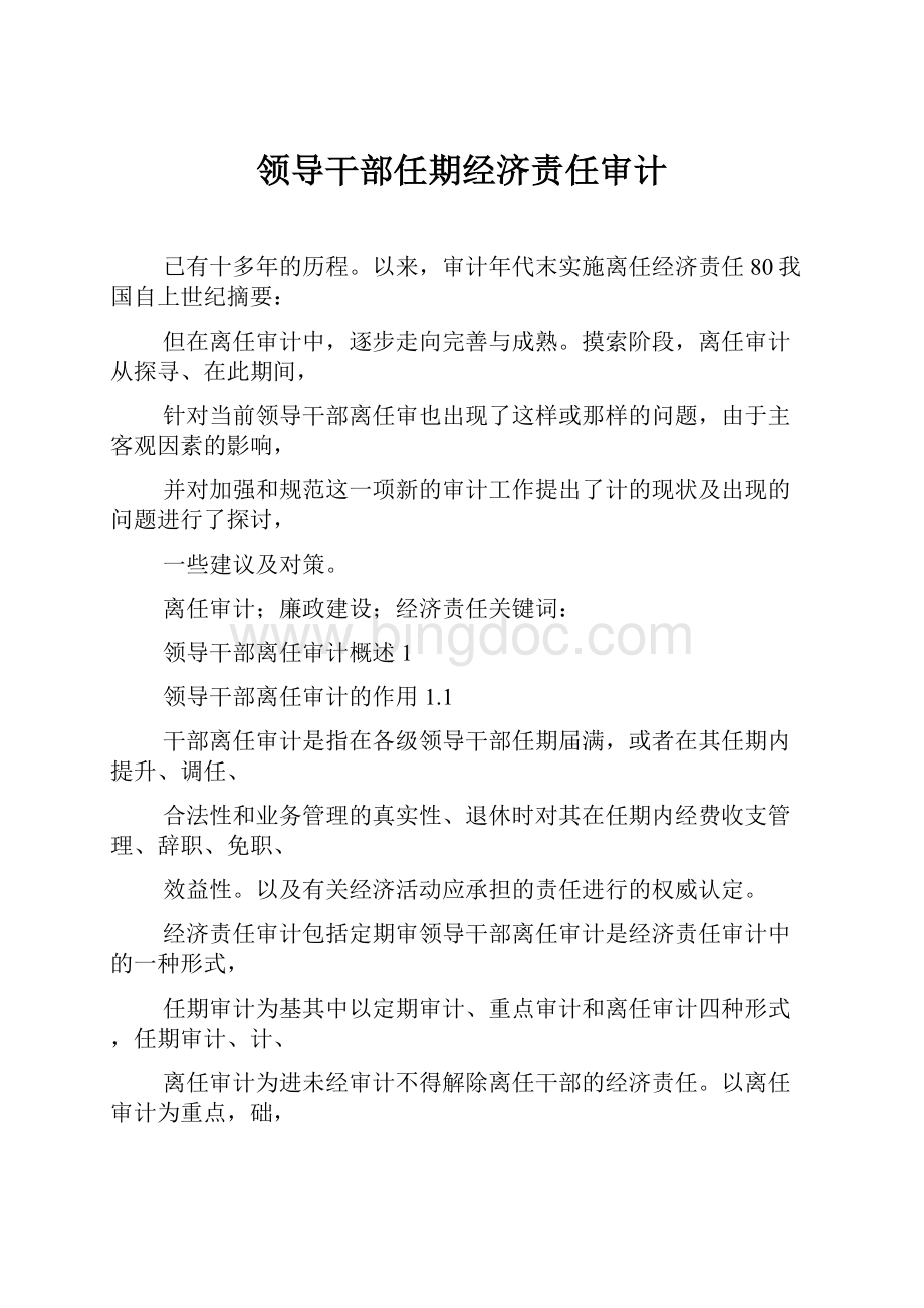 领导干部任期经济责任审计.docx