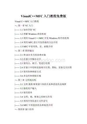 VisualC++MFC入门教程免费版.docx