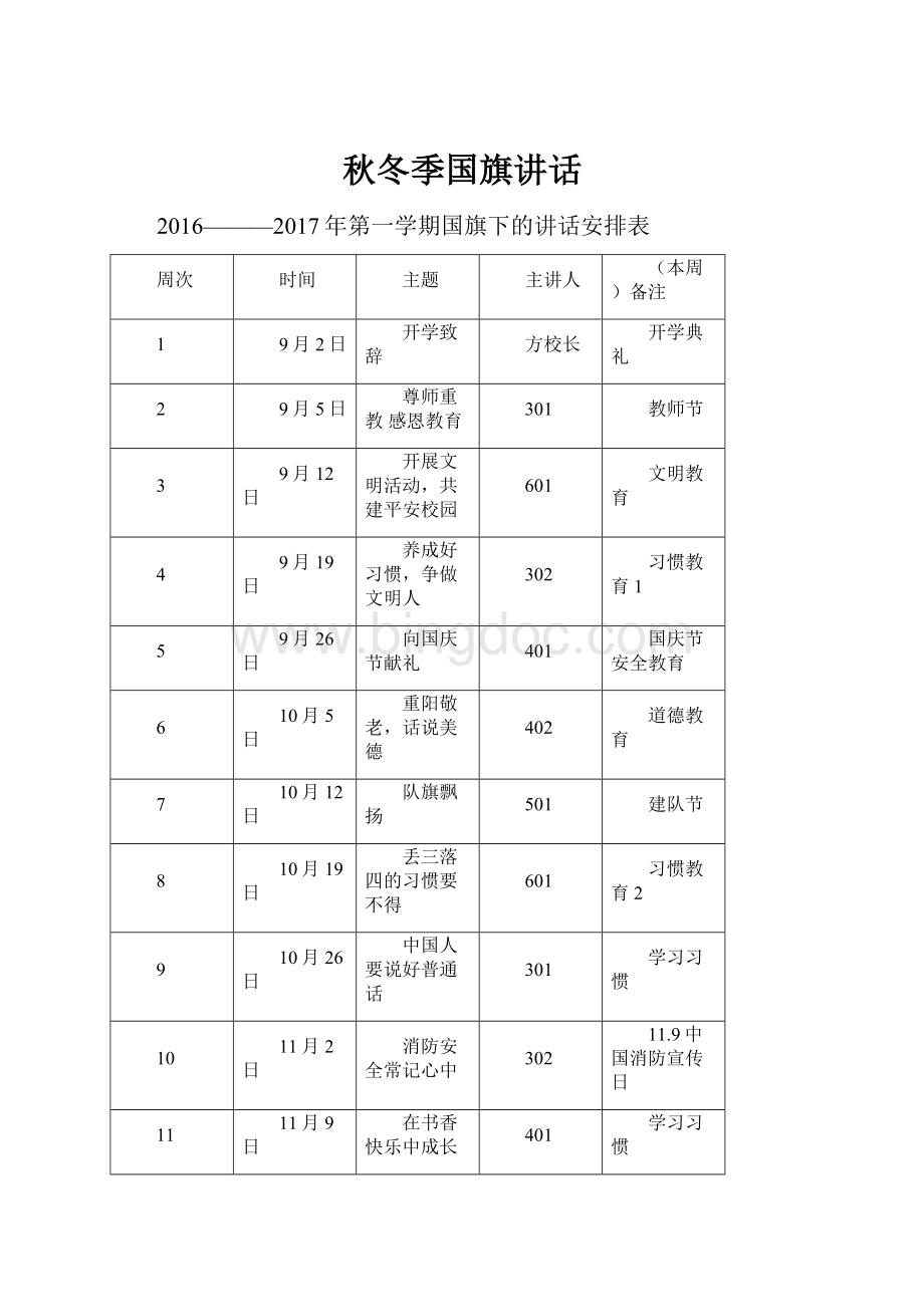 秋冬季国旗讲话.docx