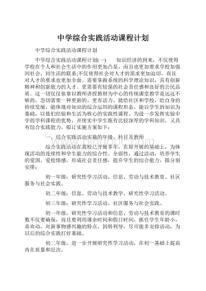 中学综合实践活动课程计划.docx