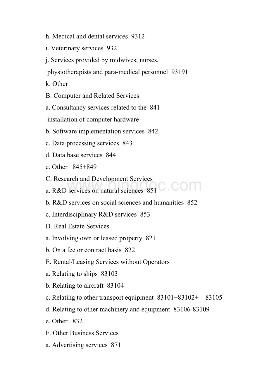 世贸组织现代服务业分类.docx_第2页