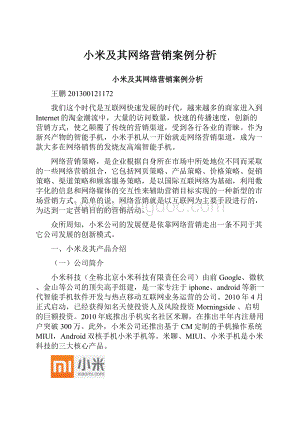 小米及其网络营销案例分析.docx