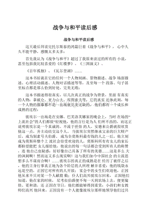 战争与和平读后感.docx