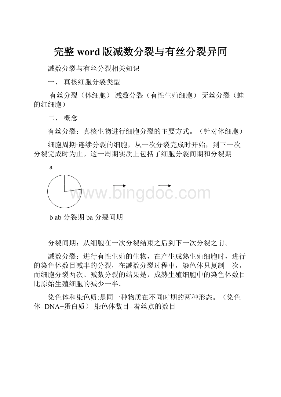 完整word版减数分裂与有丝分裂异同.docx