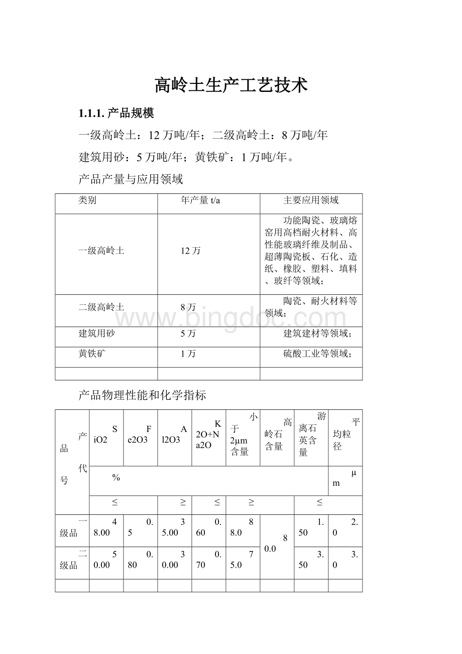 高岭土生产工艺技术.docx