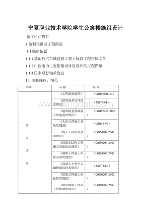 宁夏职业技术学院学生公寓楼施组设计.docx