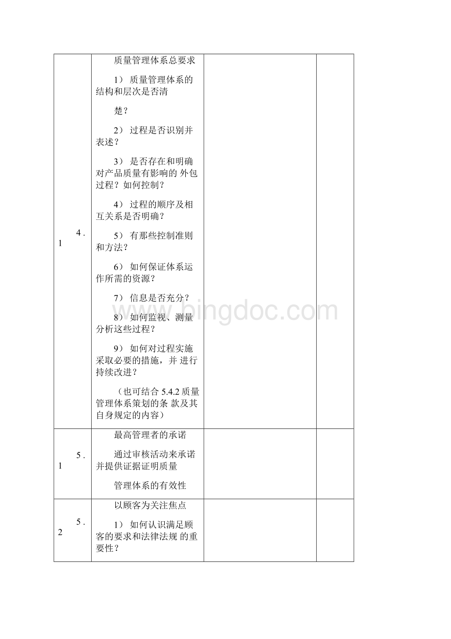 质量管理体系内审检查及记录表范本.docx_第2页