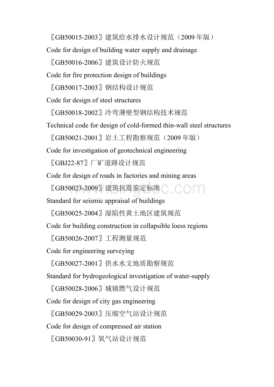 工程建设国家标准规范大全.docx_第2页