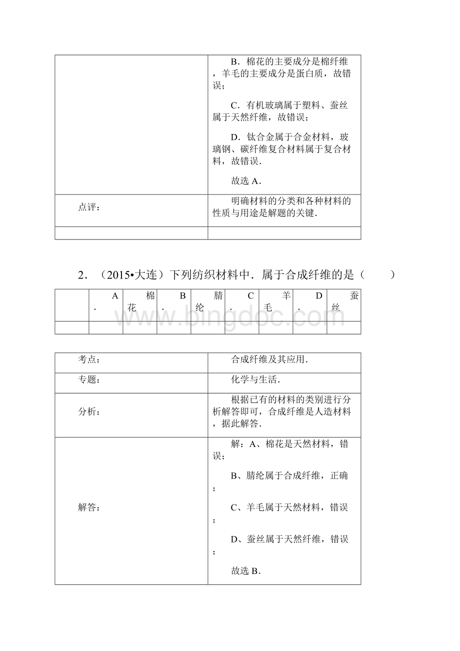 化学中考试题分类汇编化学与材料.docx_第2页