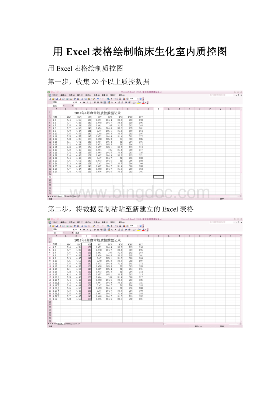 用Excel表格绘制临床生化室内质控图.docx