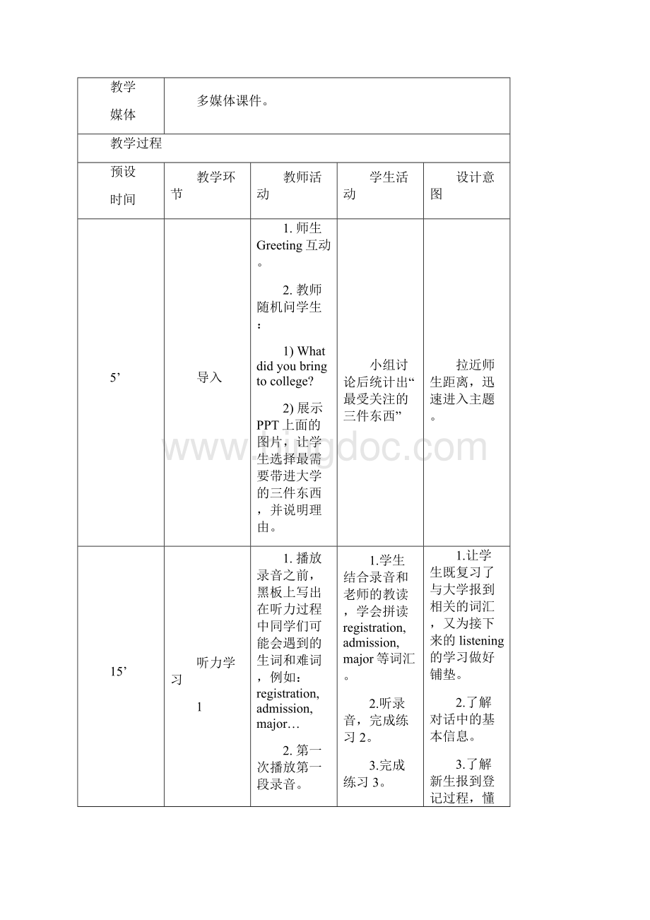 新技能英语高级教程 新 优质文档教学设计unit1.docx_第3页