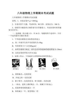 八年级物理上学期期末考试试题.docx