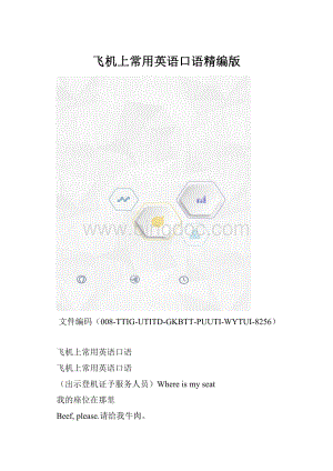 飞机上常用英语口语精编版.docx