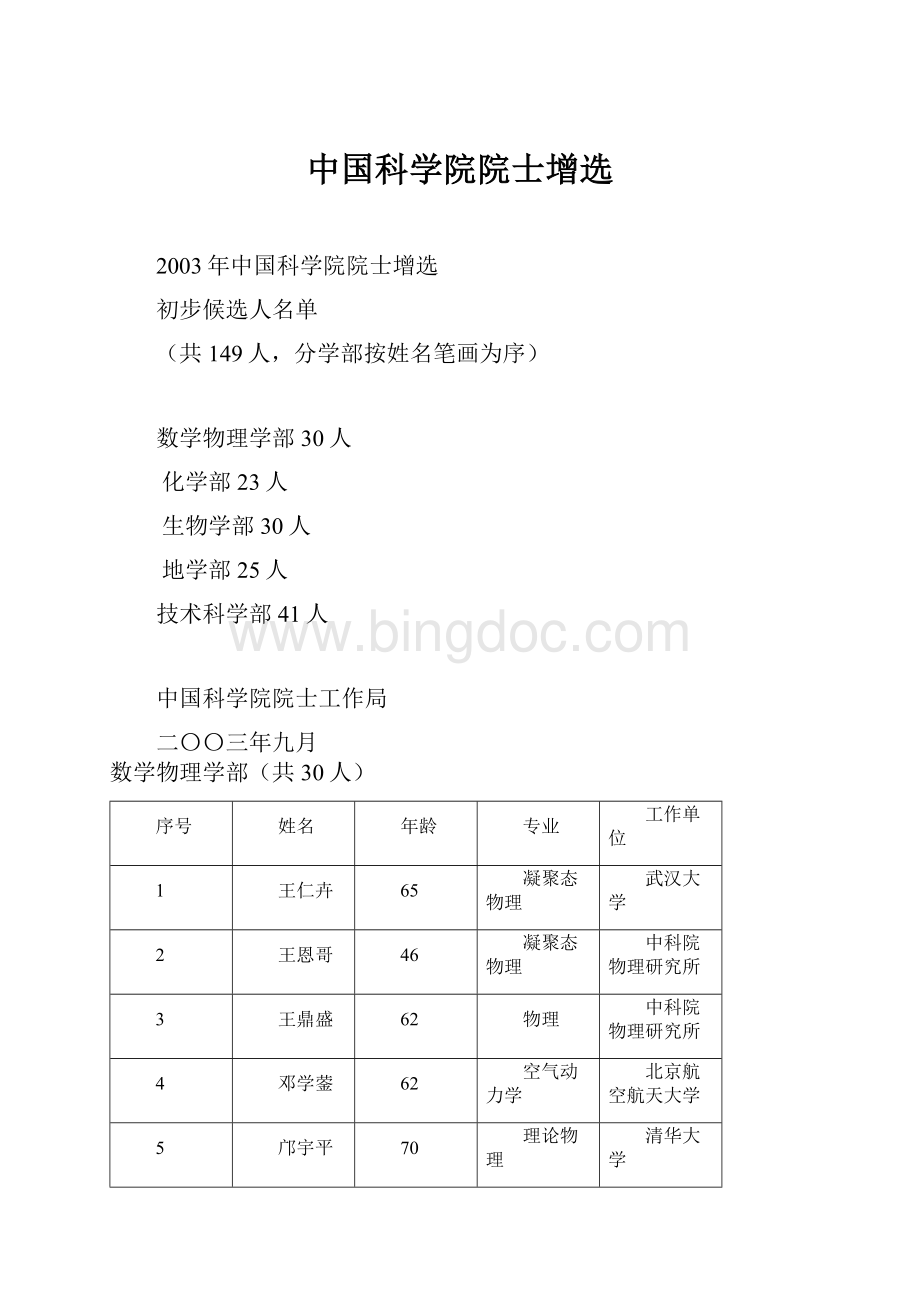 中国科学院院士增选.docx_第1页